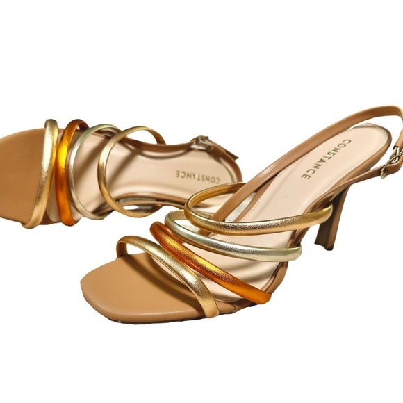 Strappy Sandals Adjustable, Leather Sole / Rose Gold, Gold, Silver, Nude, Beije - Picture 7 of 12